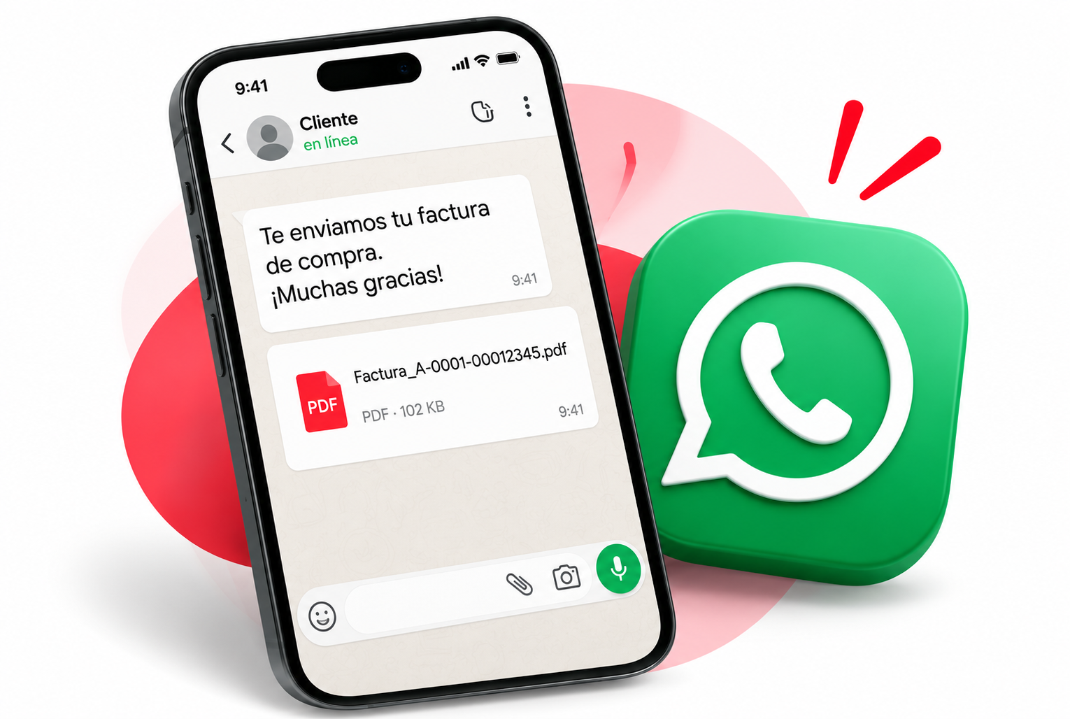 Envío de facturas y comprobantes por WhatsApp desde el sistema de gestión PowerProcess.