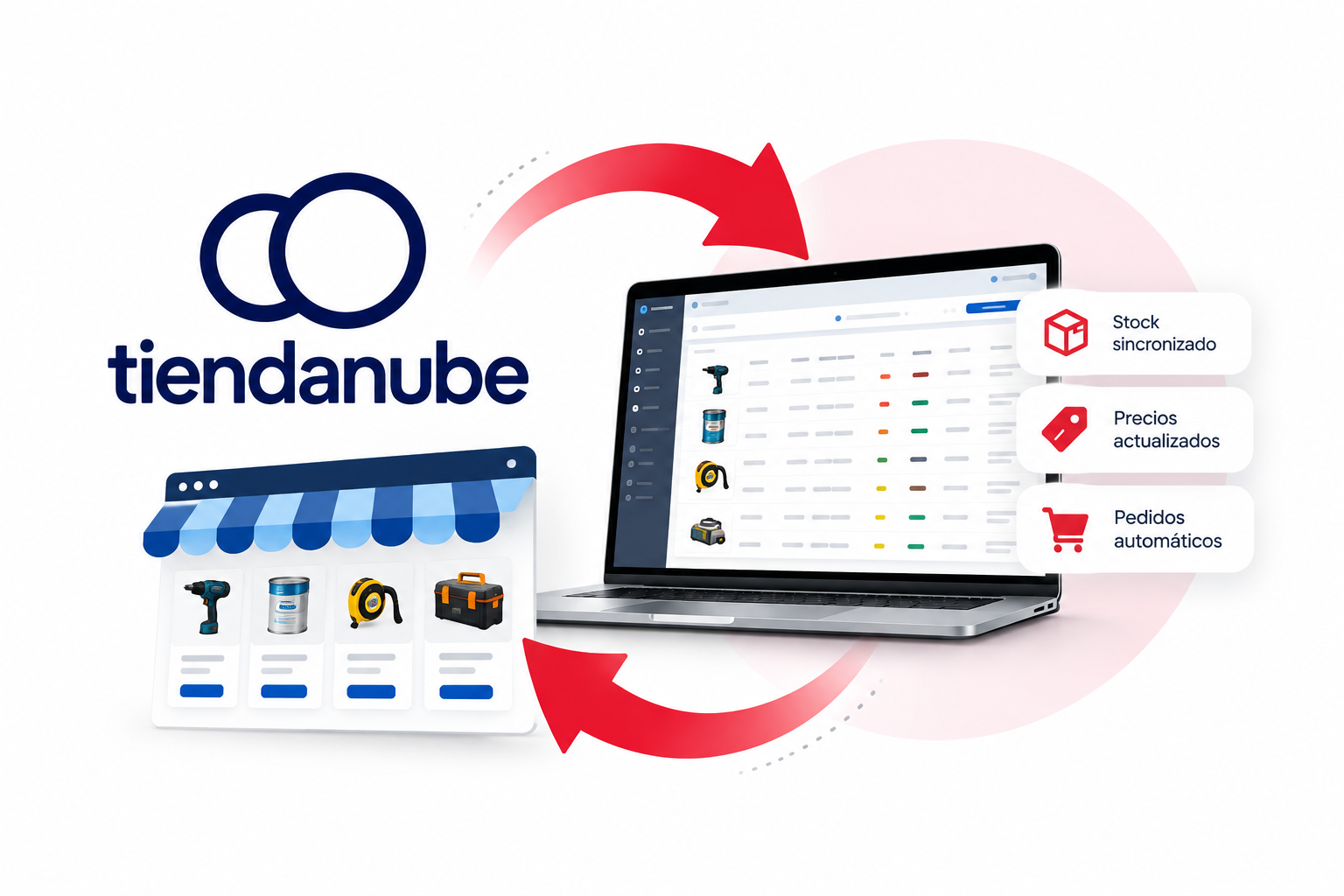 Integración de Tiendanube con el sistema de gestión ERP PowerProcess para sincronizar stock, precios y pedidos.