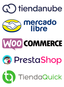 Integrado con Mercado Libre, Tienda nube, Woocommerce y PrestaShop.